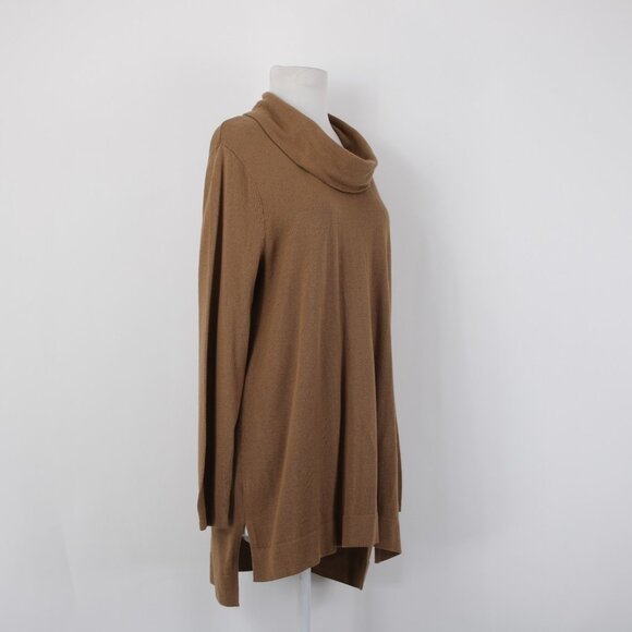 J Jill Sweater $79 Vicuna Sz M Brown Turtleneck Tunic Cotton Viscose Sweater - Picture 5 of 15